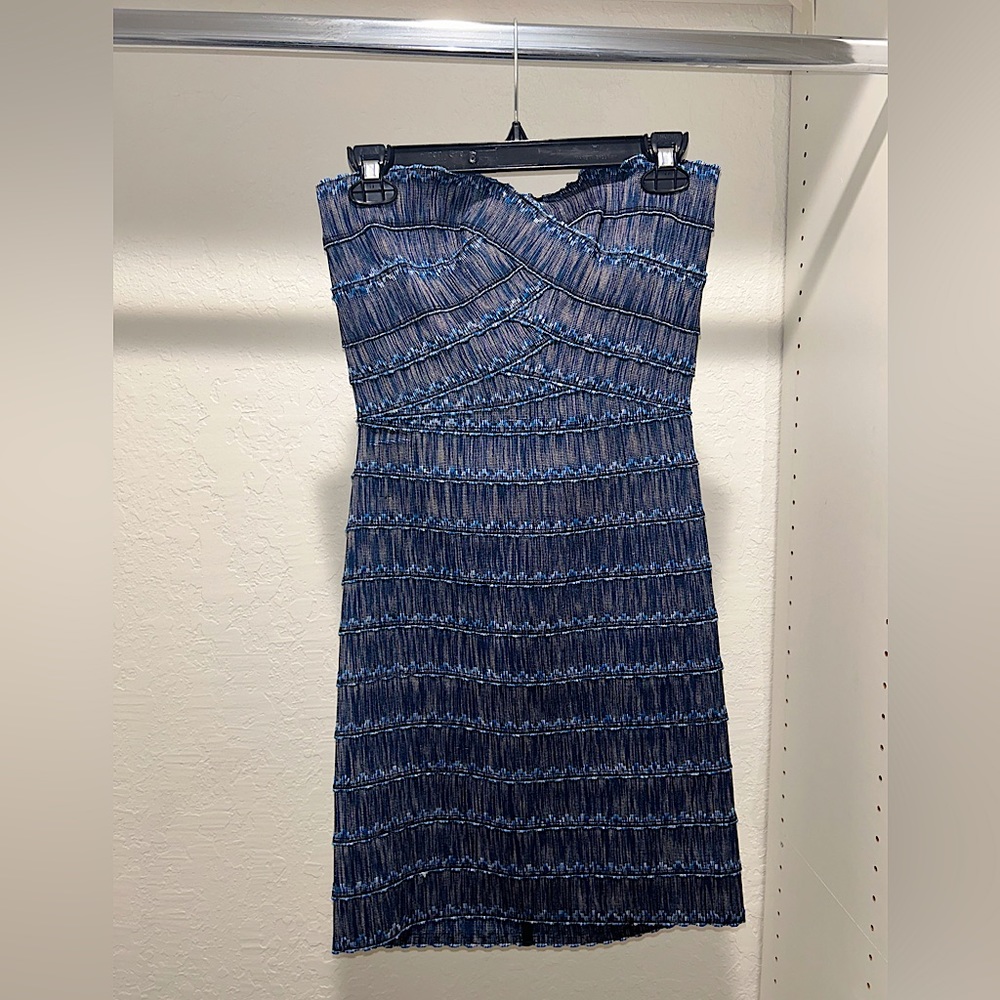 Strapless Blue Mini Dress